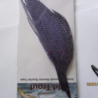 Metz purple grizzle quarter cock neck cape
